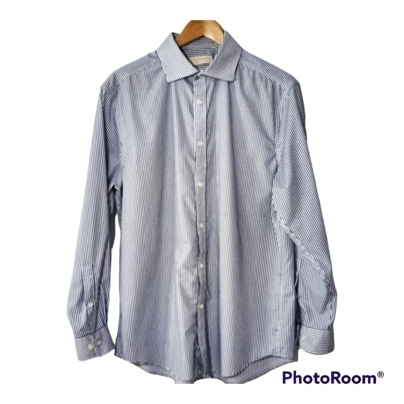 MICHAEL Kors Slim Fit Men Stripes Button Down Dress Shirts - Picture 2 of 9